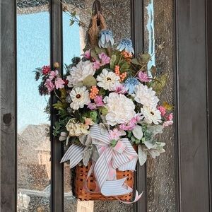 Floral Basket with Multicolor Blooms